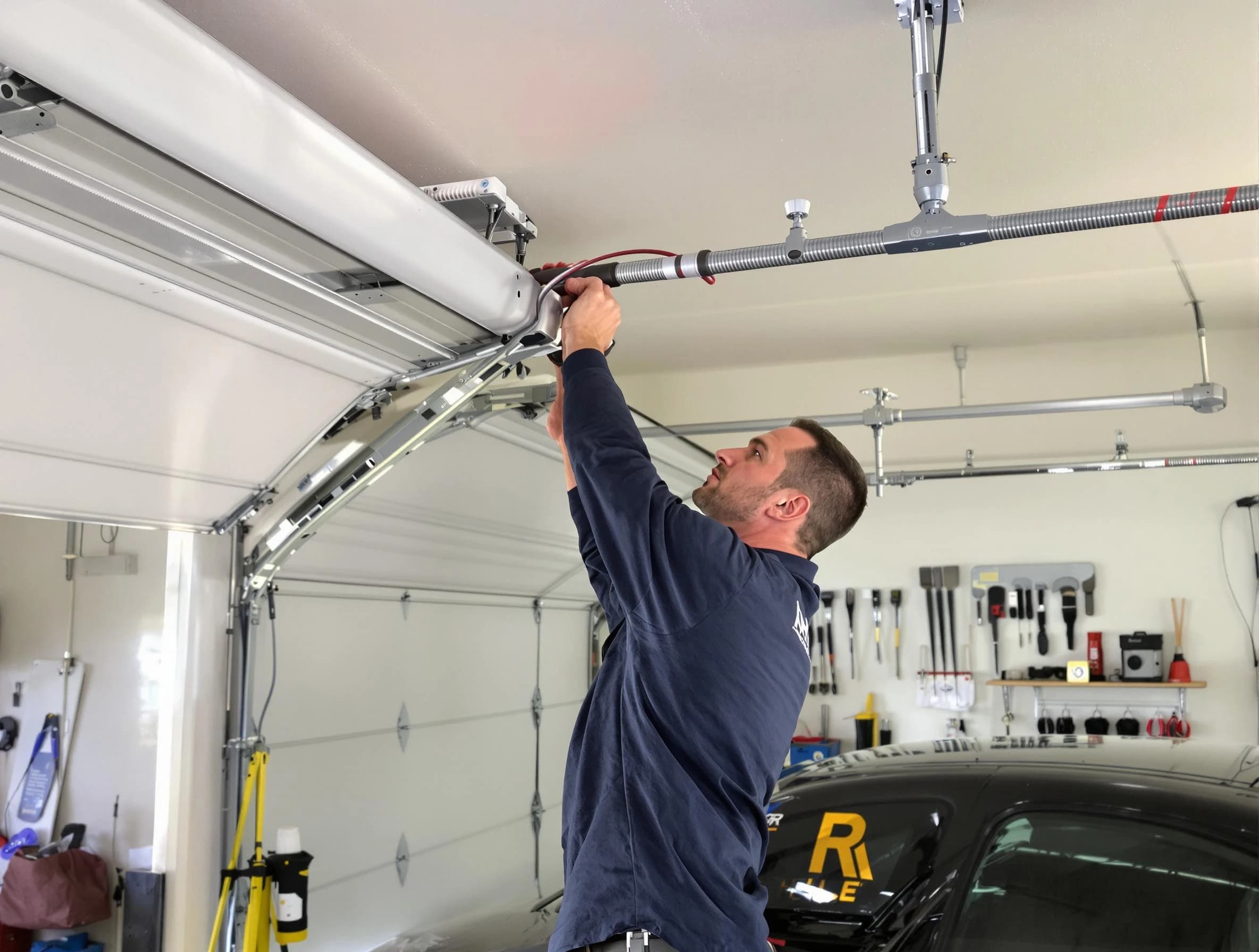 Queen Creek Garage Door Repair technician performing garage door cable repair in Queen Creek