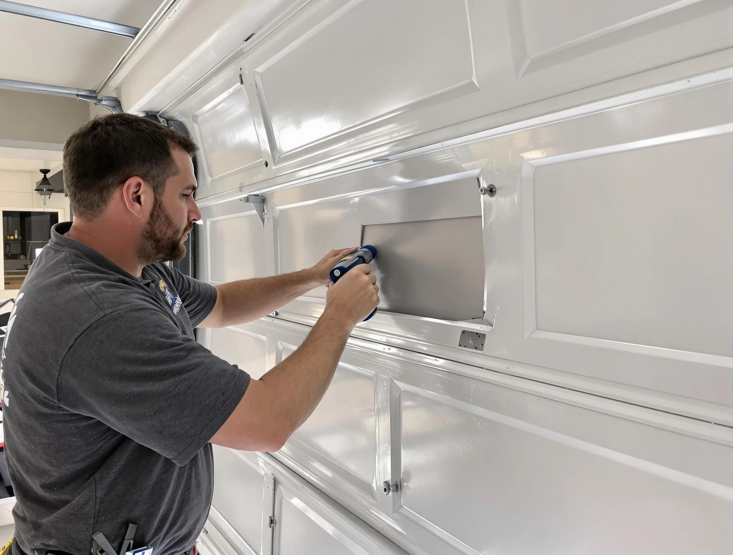 Garage door panel repair by Queen Creek Garage Door Repair in Queen Creek