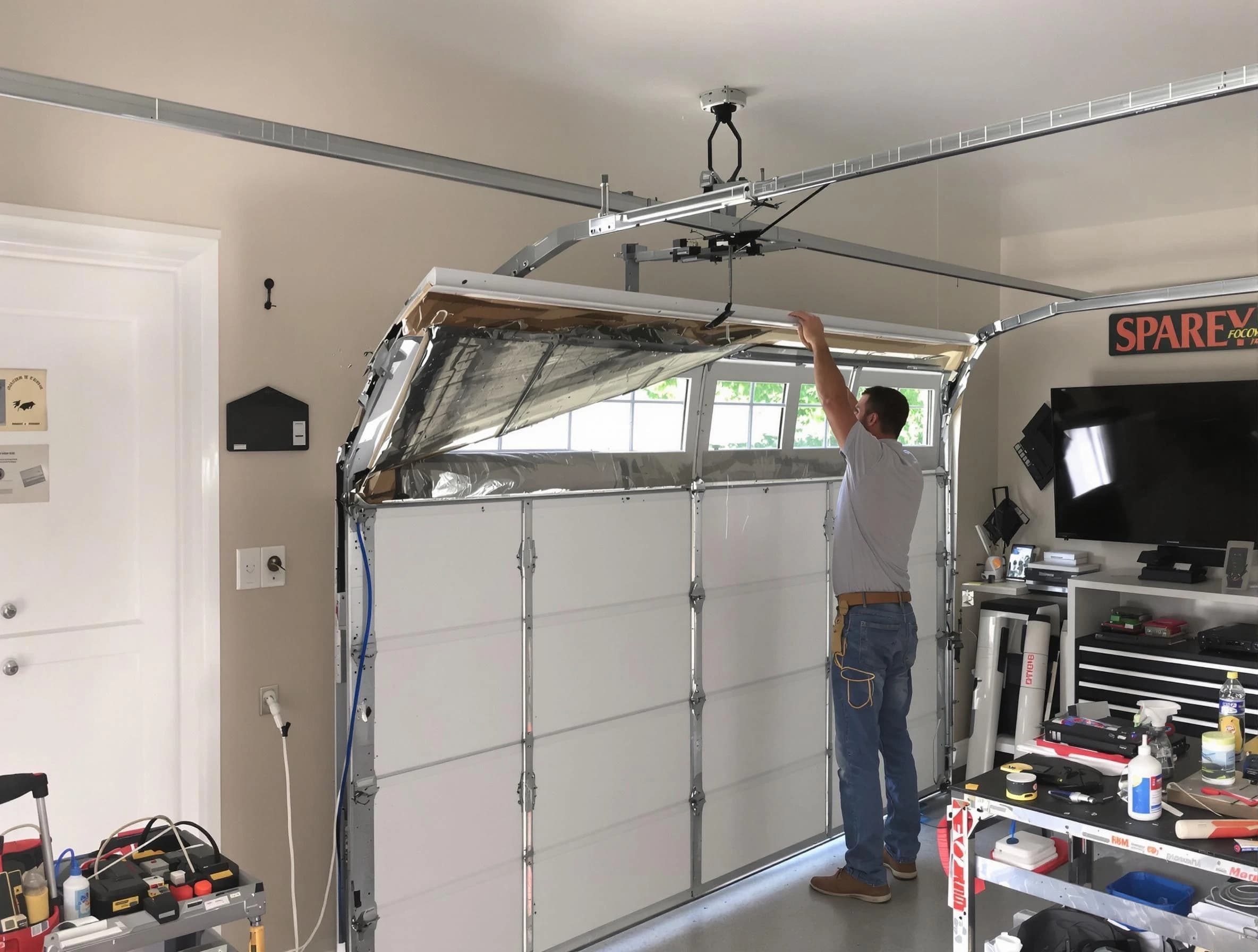 Garage door section replacement by Queen Creek Garage Door Repair in Queen Creek