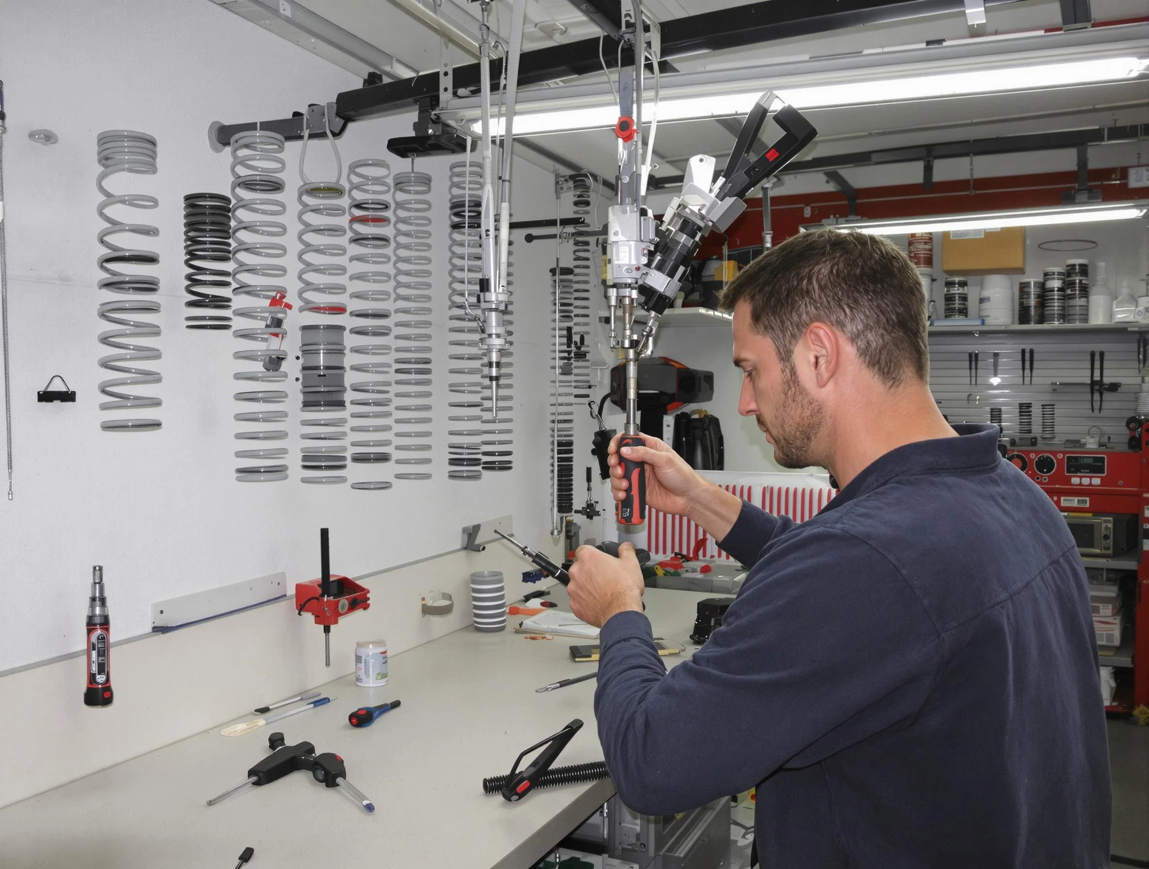 Queen Creek Garage Door Repair safety certified technician performing precision spring replacement in Queen Creek