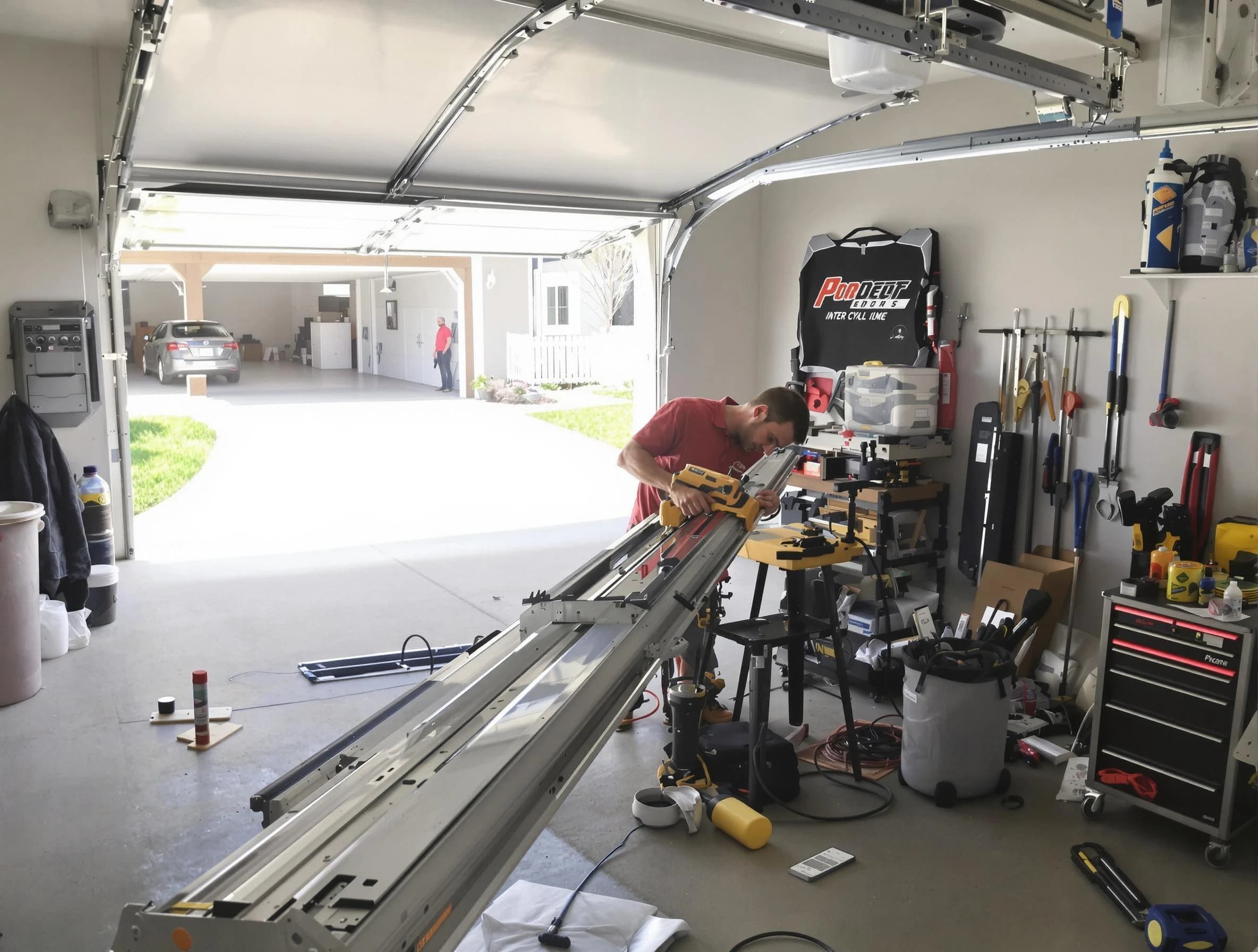 Queen Creek Garage Door Repair expert performing track repair in Queen Creek